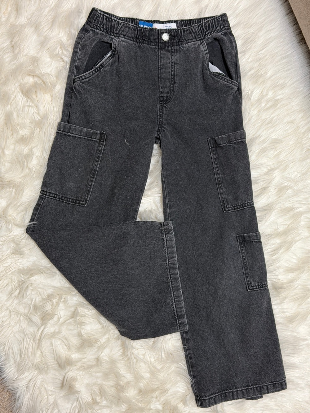 Old Navy Men's Black Relaxed Cargo Jeans